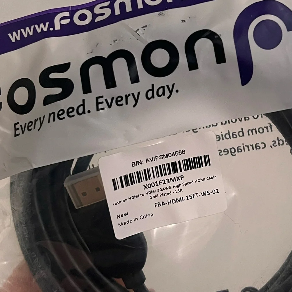 Fosmon Black HDMI Cable